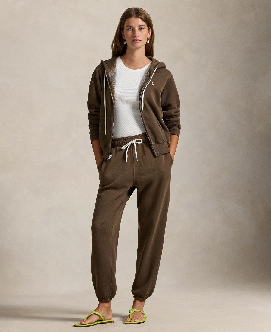 Женская флисовая толстовка на молнии Polo Ralph Lauren, Brown — фото 2