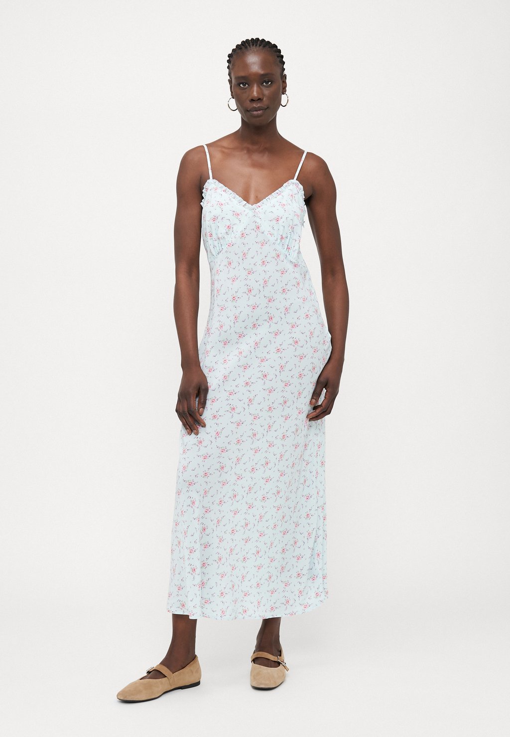 

Платье макси RUFFLE TRIM SLIP DRESS Gap Tall, зеленый