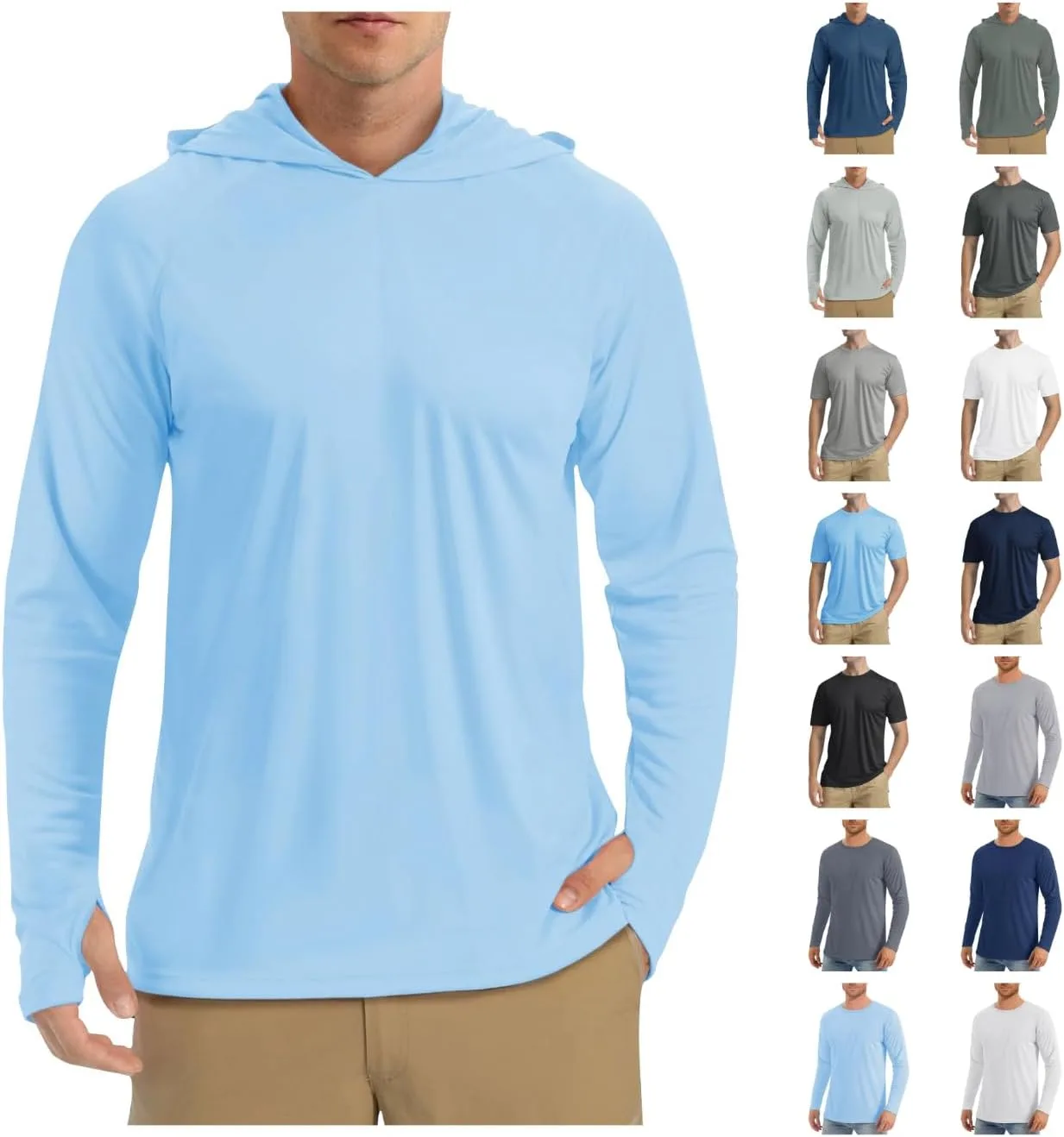 

Мужская худи с защитой от ультрафиолета, дышащая и быстросохнущая