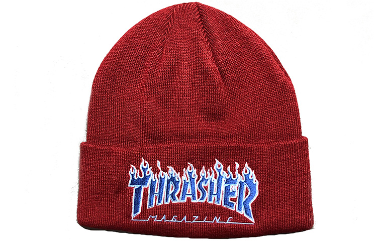 

Thrasher Шапка-бини из полиакриловой кислоты, унисекс, бордовая