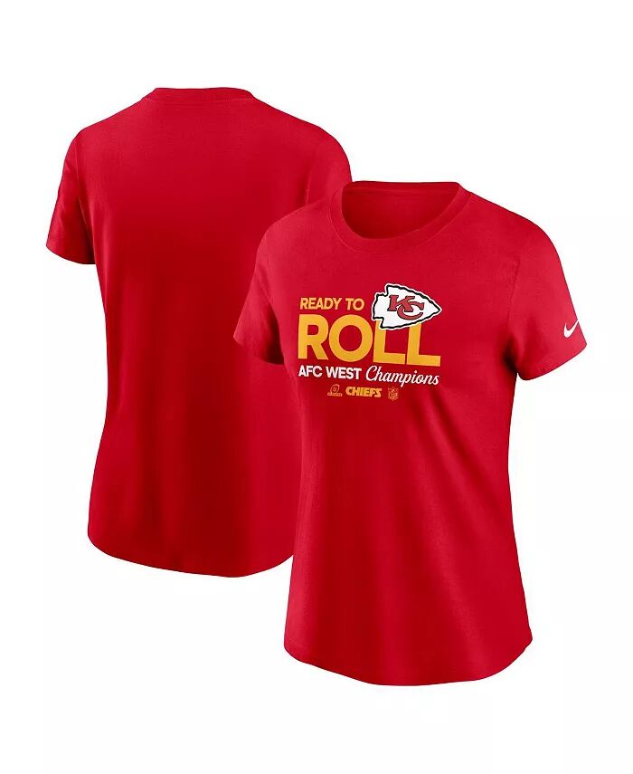 

Женская красная футболка Kansas City Chiefs 2024 AFC West Division Champions Locker Room Trophy Collection Nike
