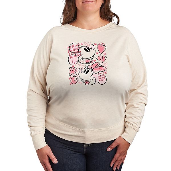 

Футболка с длинным рукавом Mickey & Minnie XOXO Sketch French Terry Plus Size Disney