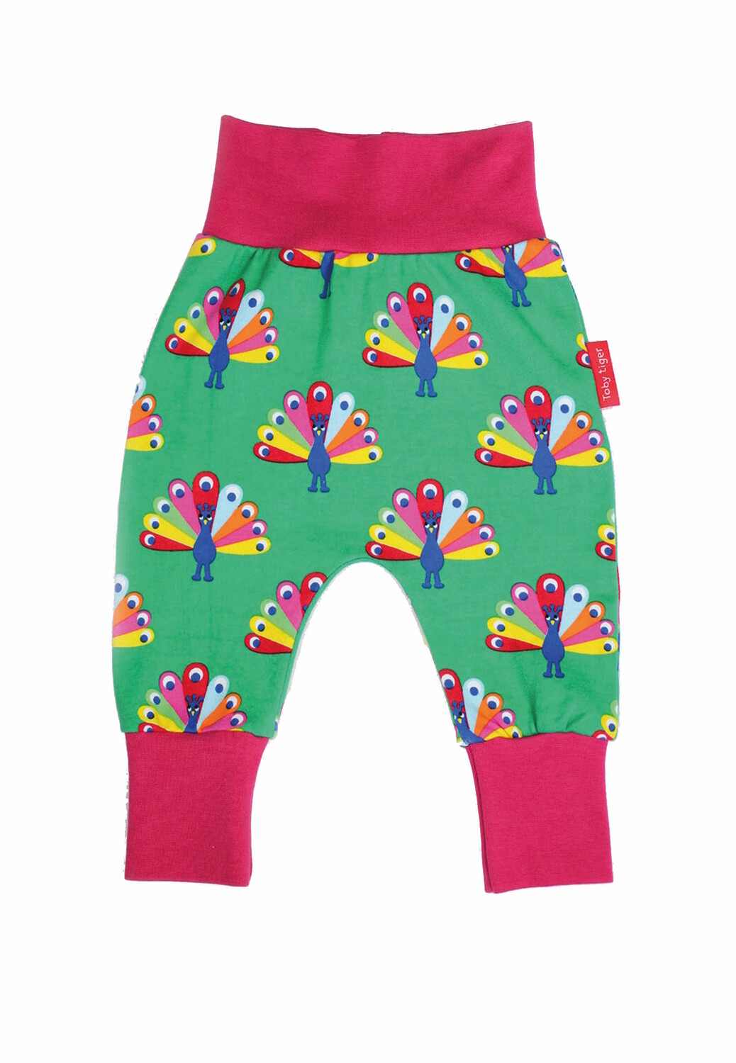 

Тканевые брюки Toby Tiger mit Pfauen Print, зеленый