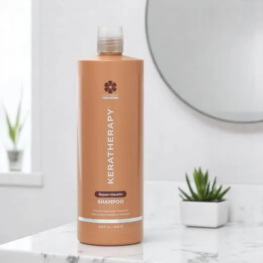 KERATHERAPY Keratin Infused KeratinFIXX Repair Shampoo, 1000 мл - шампунь для восстановления сухих, поврежденных или пушащихся волос с экстрактом икры, аргановым маслом и технологией Kerabond — фото 2