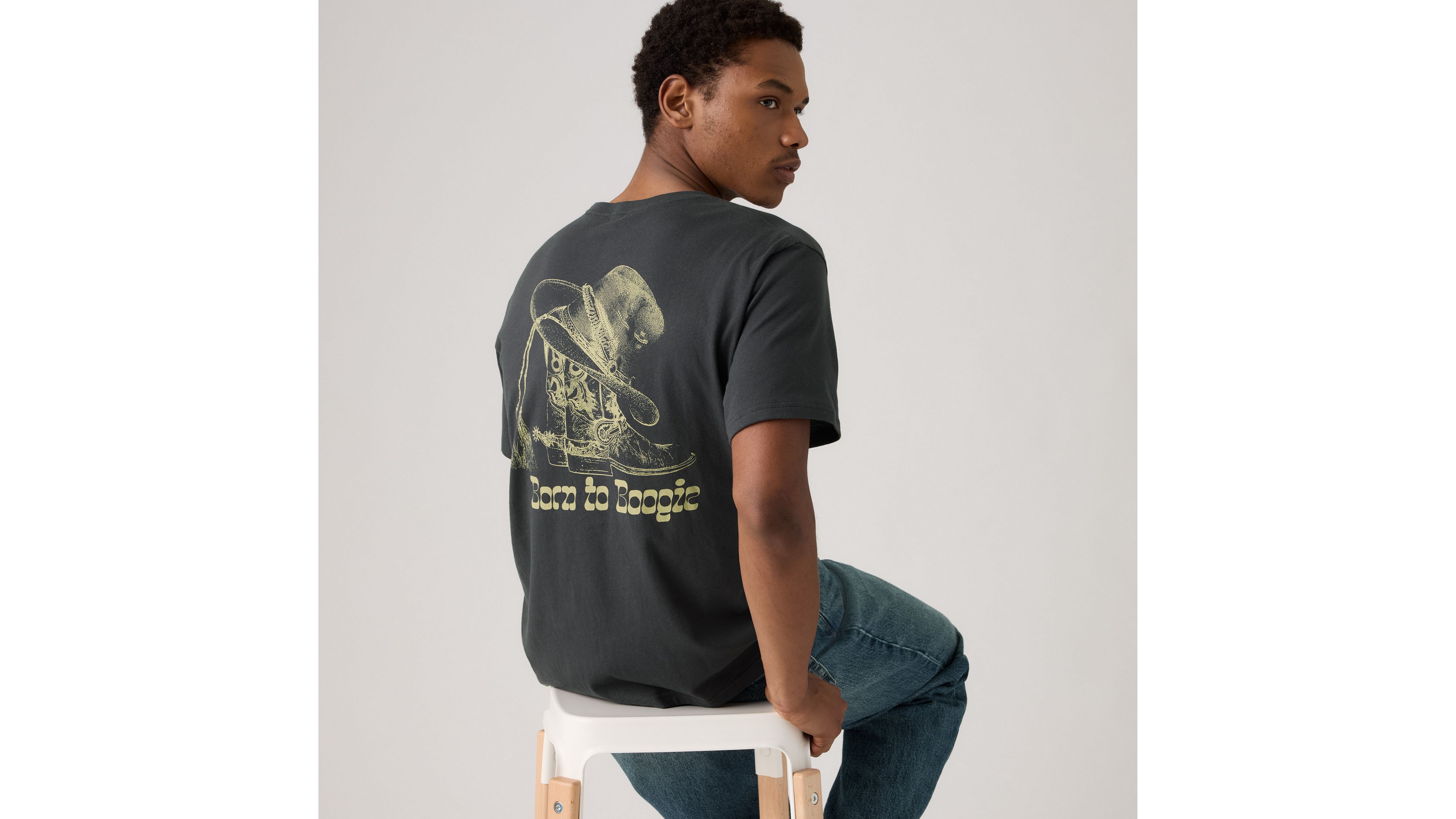 

Футболка свободного кроя с короткими рукавами и принтом Levi's, Boogie Down Phantom - Black