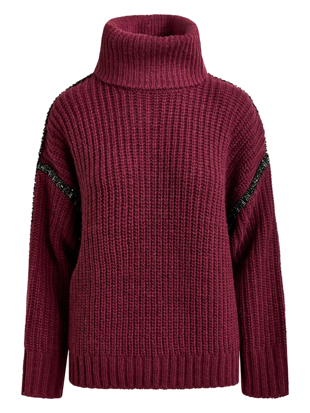 

Свитер в рубчик с кристаллами Essentiel Antwerp, красный
