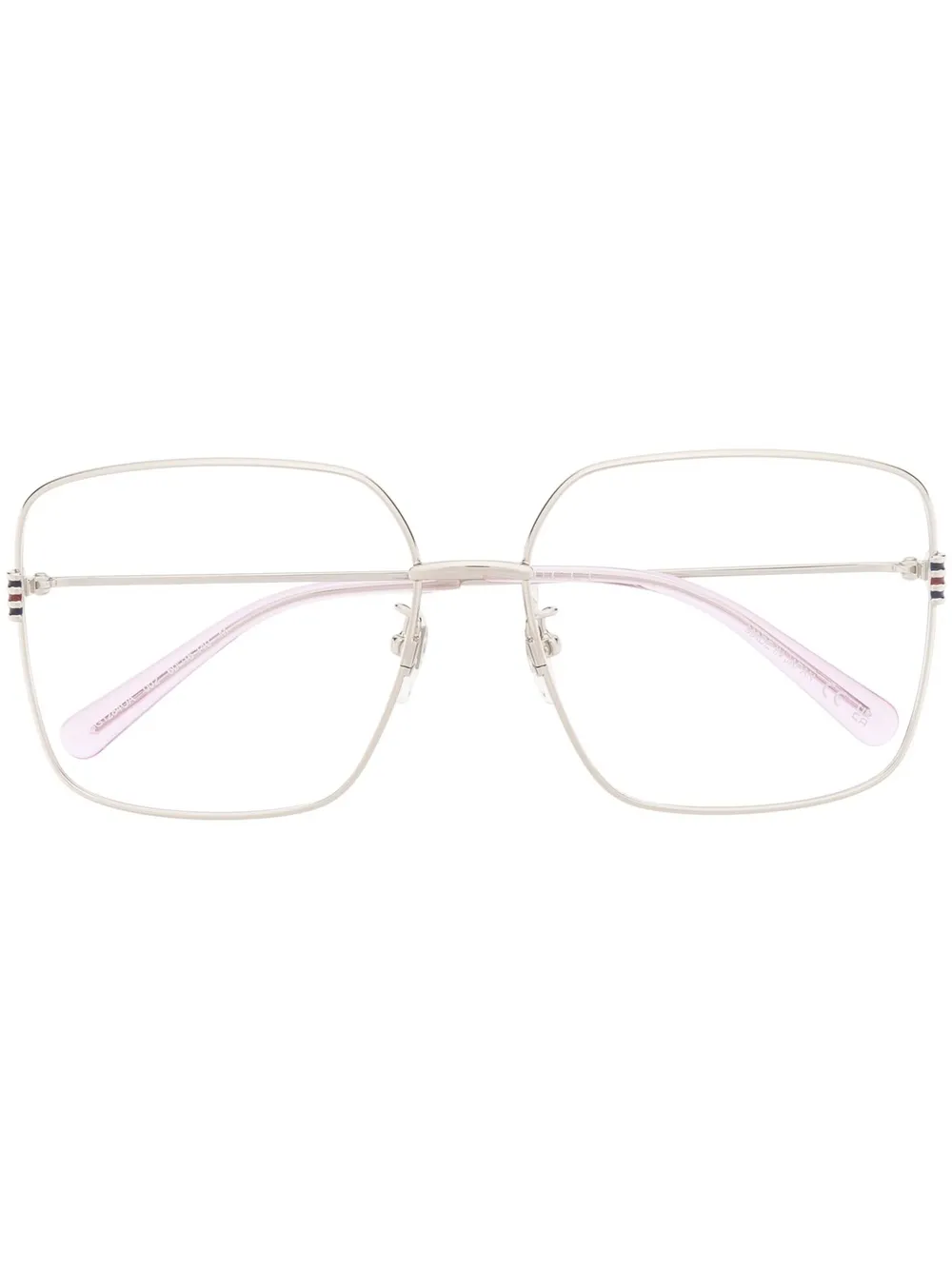 

Очки в массивной оправе Gucci Eyewear, серебяный