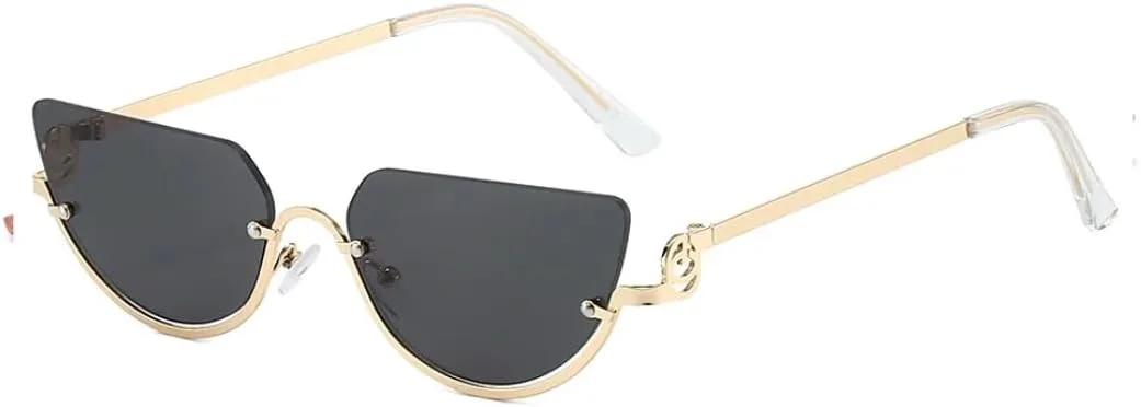 

Ретро-панк женские солнцезащитные очки без оправы, модные женские очки с прозрачными линзами Ocean, защита от УФ-излучения UV400, мужские очки HHZZYVY, Black