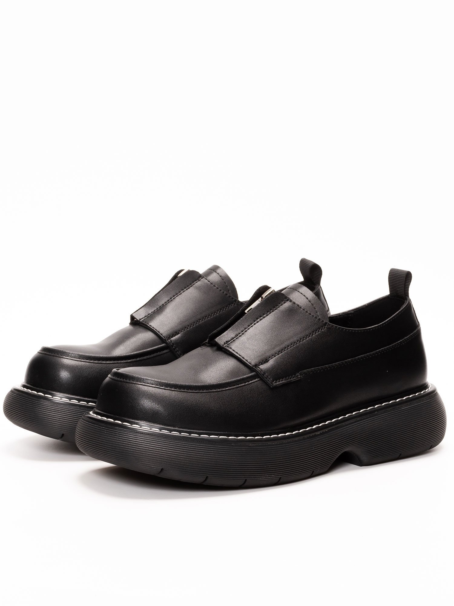 Лоферы SVEC Volume Sole Center Zip, Black