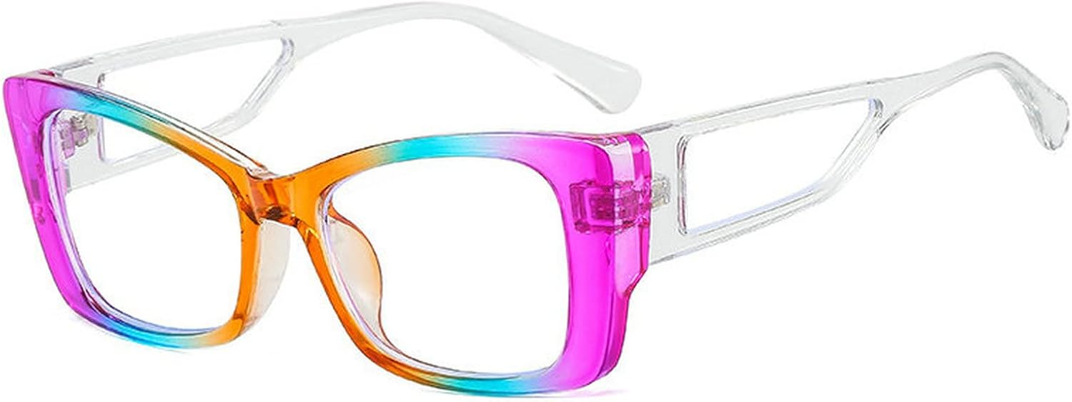 

COTIA Модные солнцезащитные очки «кошачий глаз» с разноцветными линзами для женщин, ретро-очки с двухцветной окраской для мужчин, градиентные солнцезащитные очки с защитой от УФ-излучения UV400, Orange Blue Purple