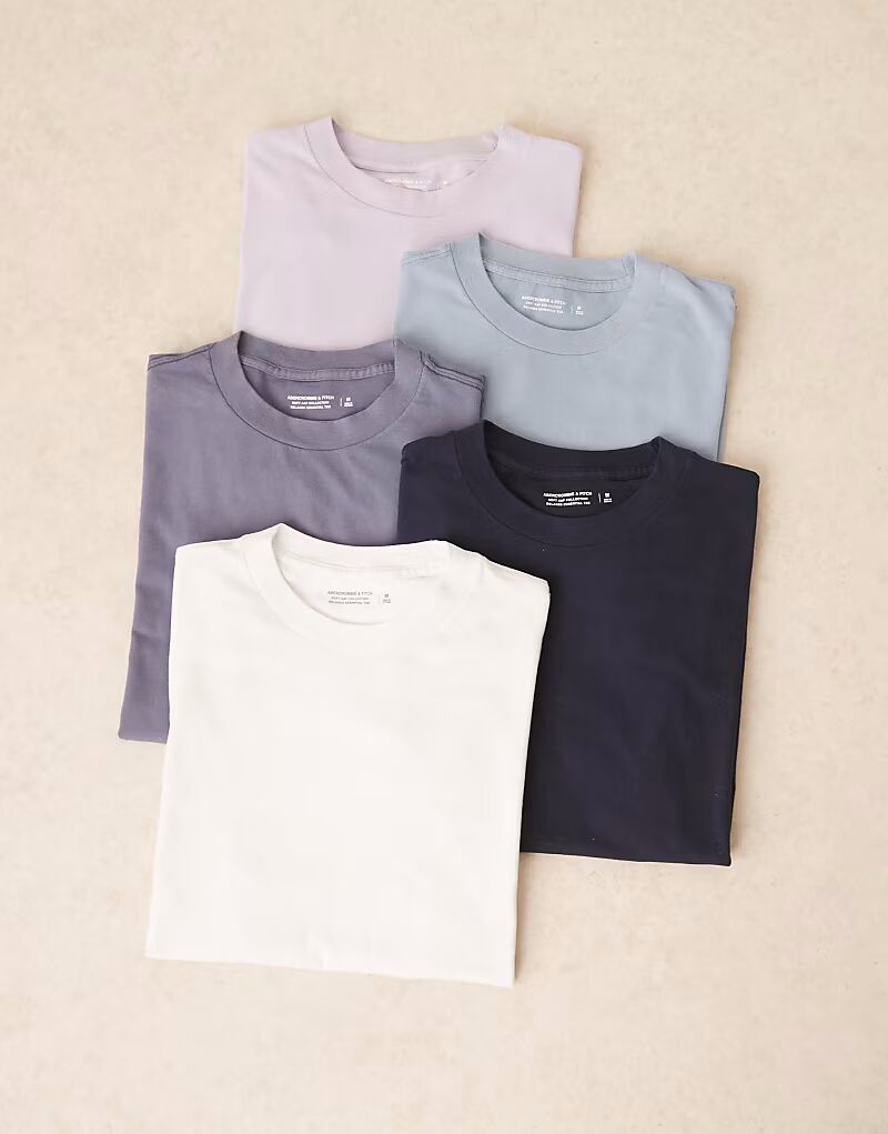 

Abercrombie & Fitch набор из 5 футболок Essential в нескольких цветах