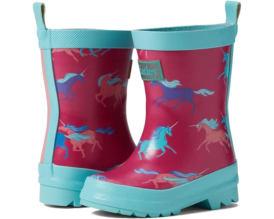 

Ботинки Hatley Frolicking Unicorns Shiny Rain Boots, розовый