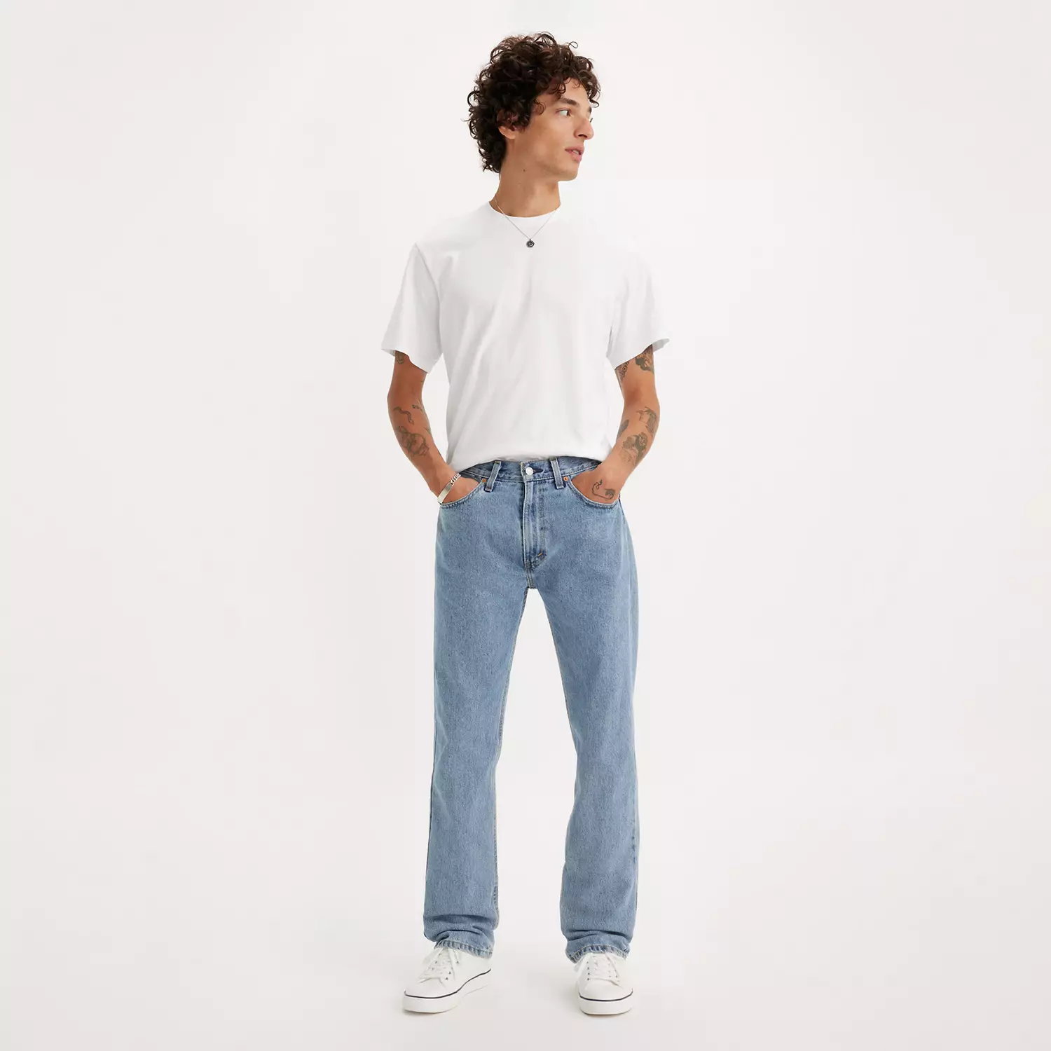 Джинсы Levi's 505 Regular, голубой с легким эффектом потертости — фото 3