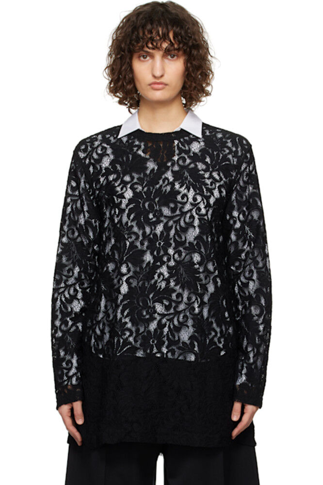 

Черная футболка с кружевом Raschel Comme des Garçons Homme Plus