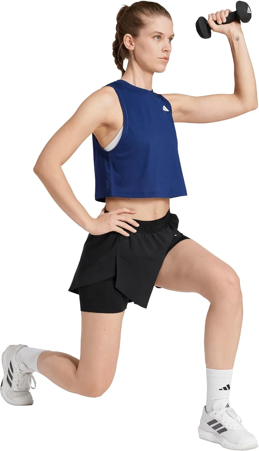 Женский топ-майка adidas Train Essentials, темно-синий — фото 4
