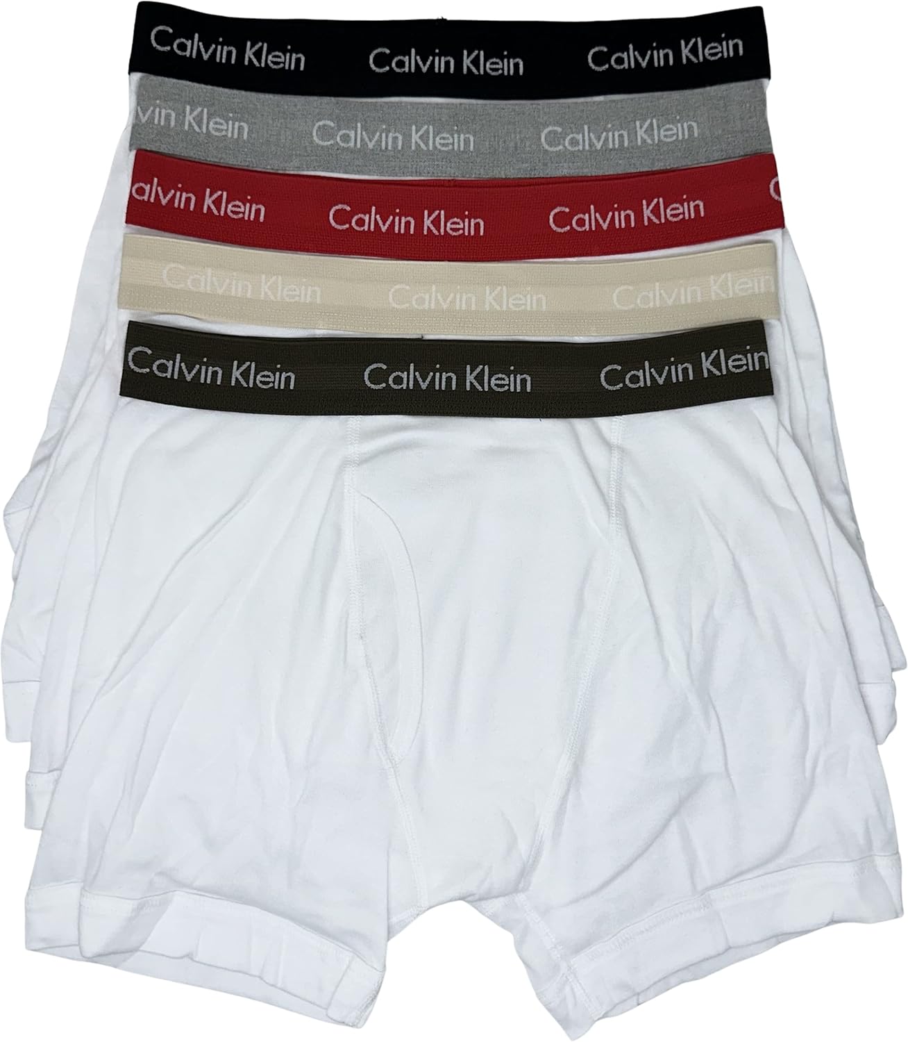 

Мужские боксеры Calvin Klein Cotton Classics, 5 пар, White Bodies W/ Black, Grey Heather, Exact, Tapioca, Olive