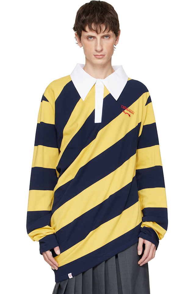 

Charles Jeffrey Loverboy Желто-Синяя перевернутая рубашка поло