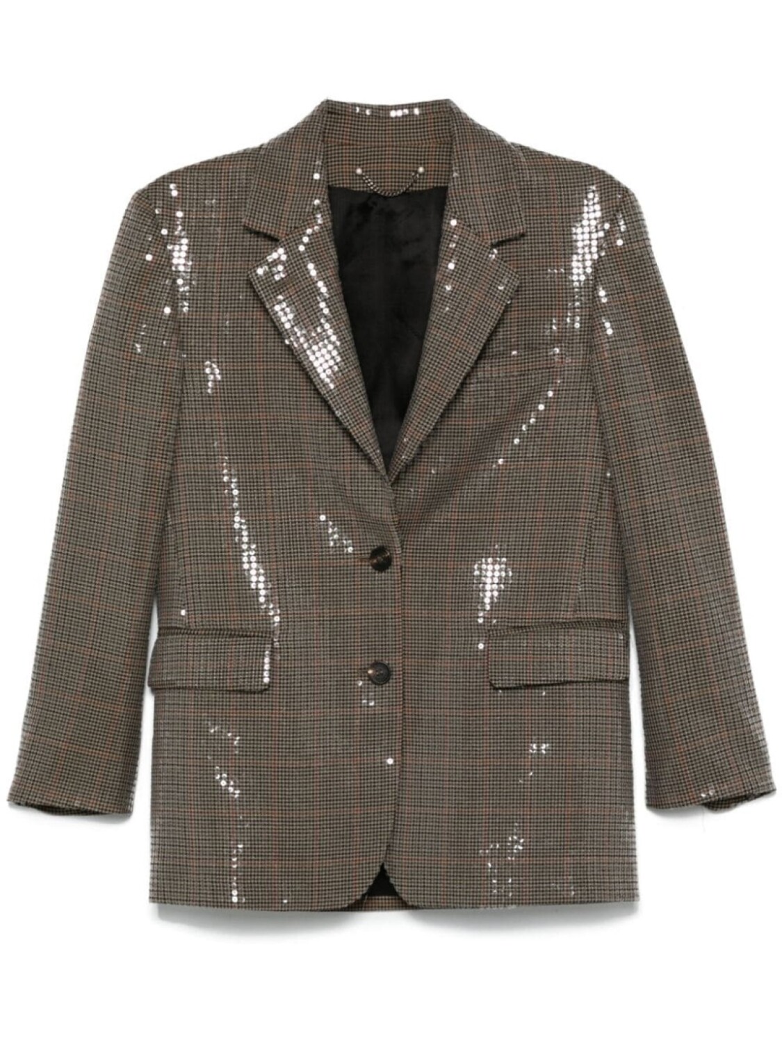 

Golden Goose блейзер в ломаную клетку с пайетками, коричневый