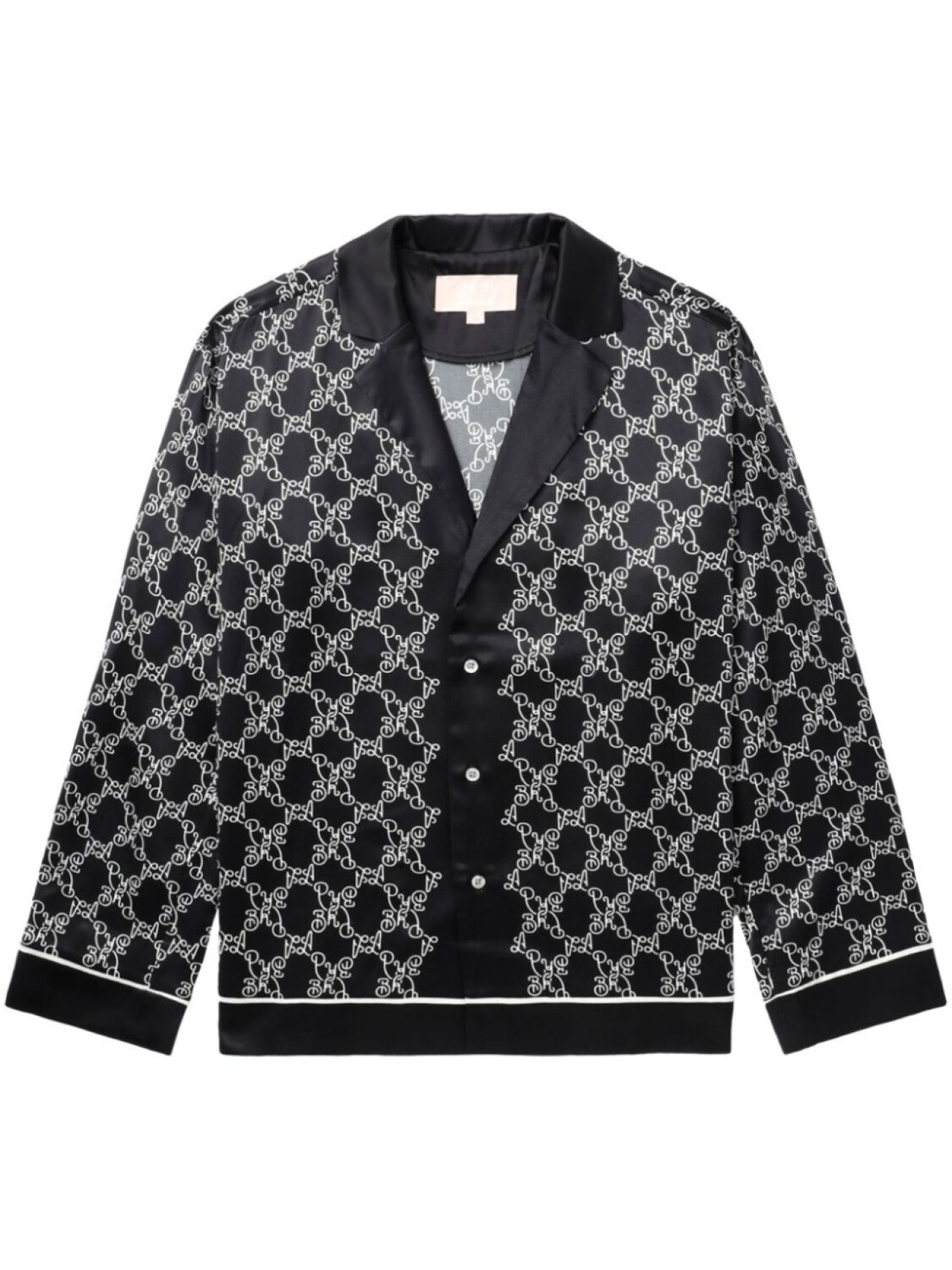 

A Bathing Ape шелковая рубашка с монограммой, черный