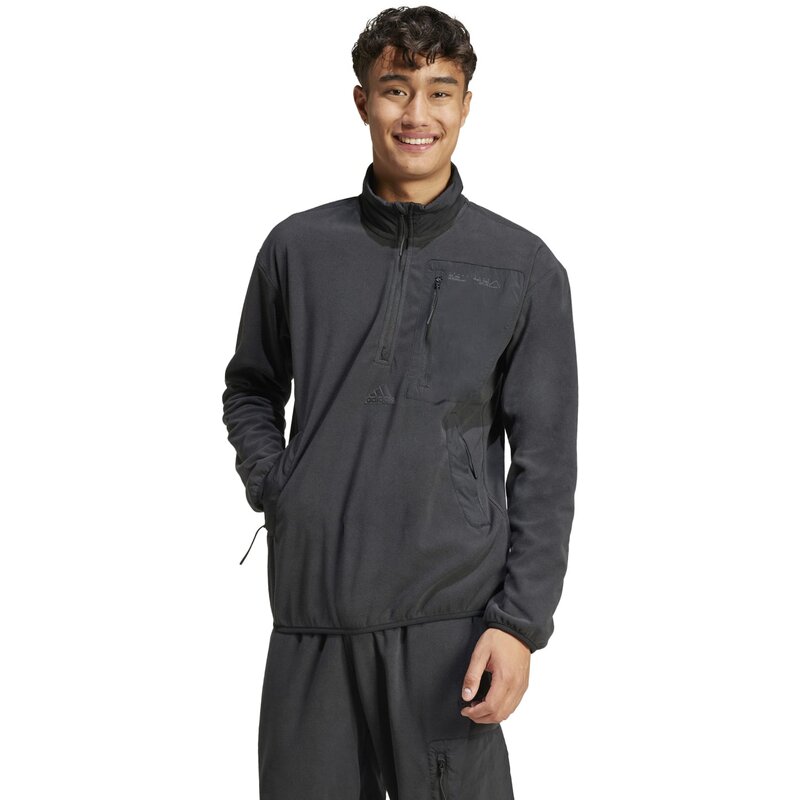 Rolli city escape флис с застежкой-молнией 1/2 Adidas, черный — фото 2