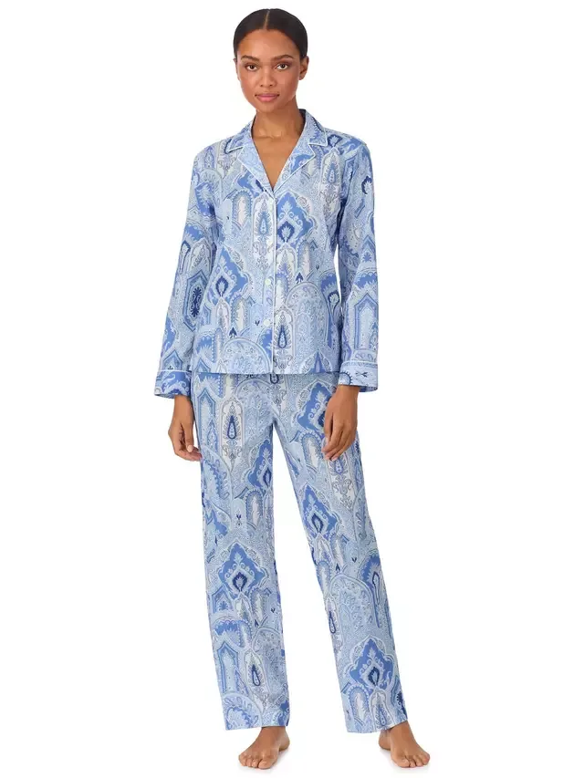 Пижамный комплект Lauren Paisley Button Down, синий Ralph Lauren