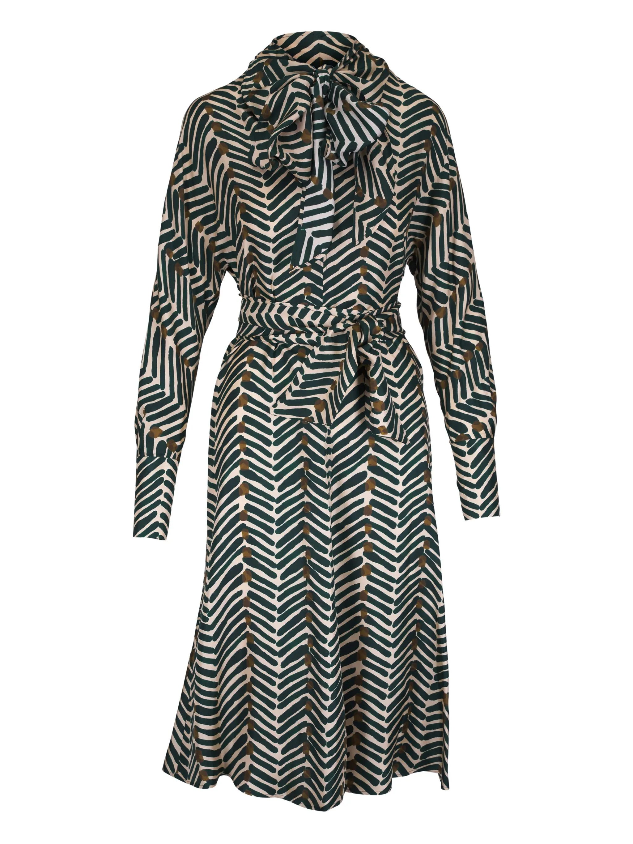 

Платье миди с завязками и поясом Kiton, зеленый