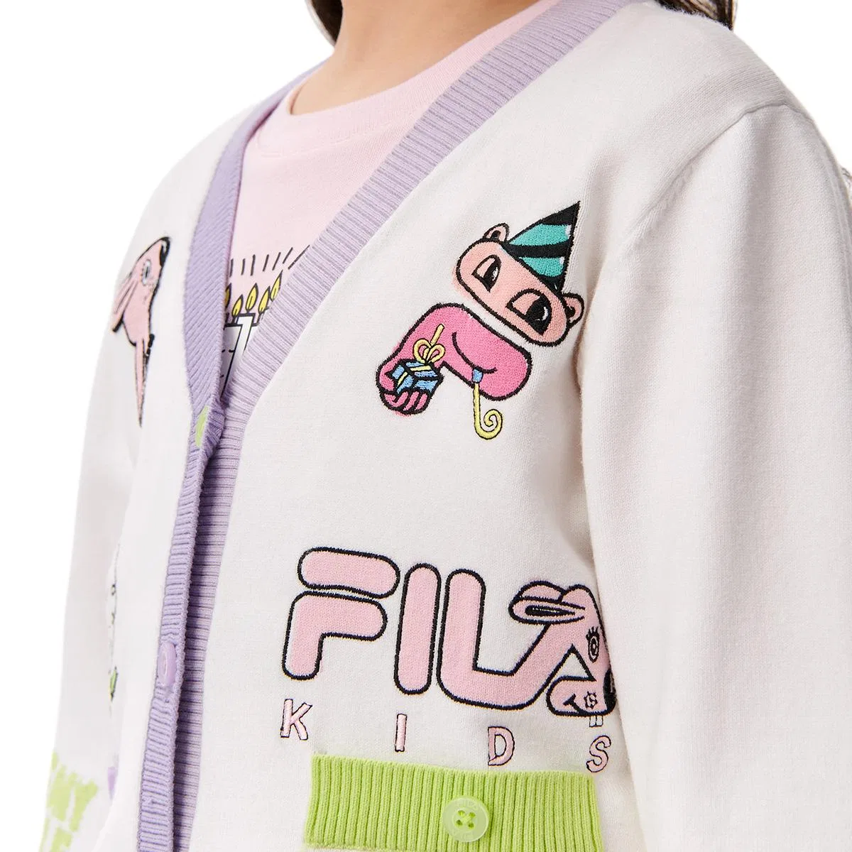 Свитер FILA KIDS для детей 3-7 лет стандартный белый — фото 4