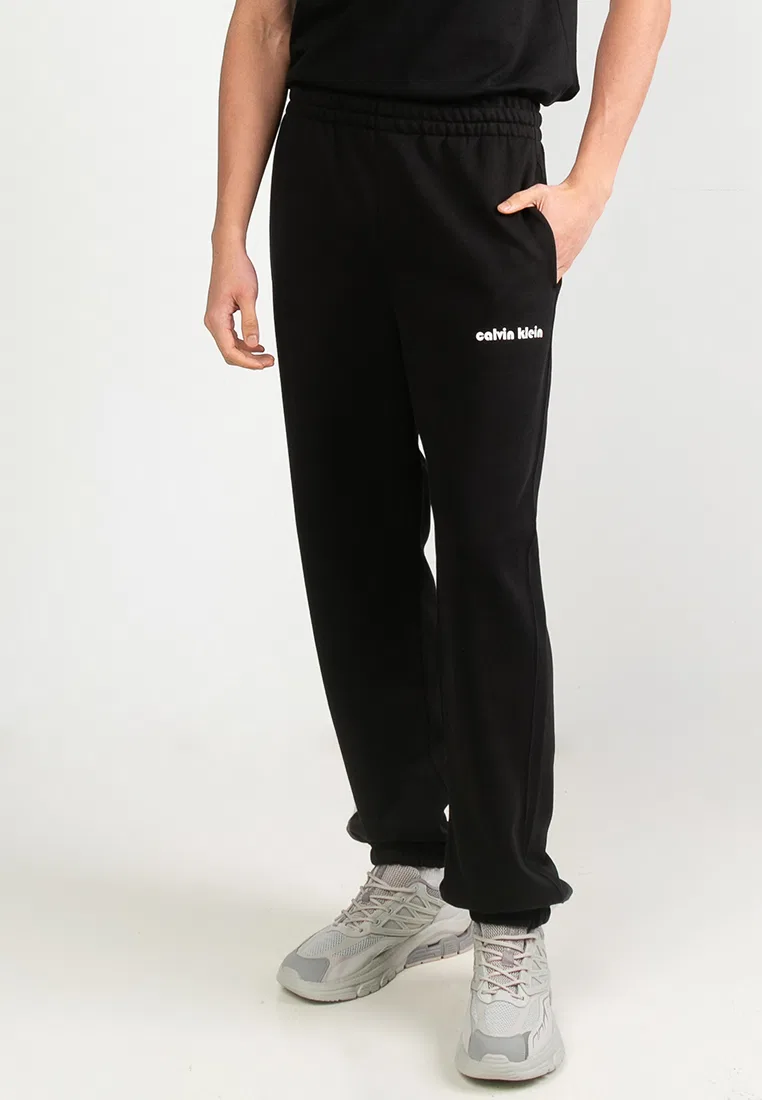 Спортивные брюки, вышивка, Terry Bauhaus Calvin Klein, черный