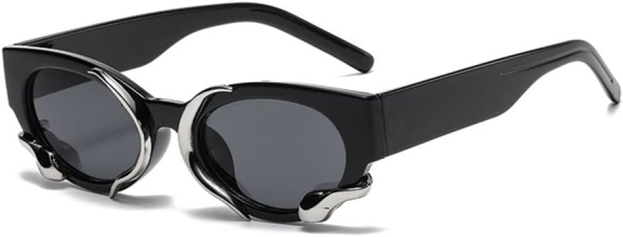 

Солнцезащитные очки MUTYNE в стиле стимпанк с изображением змеи, прямоугольной формы, для женщин и мужчин, в маленькой оправе, в стиле панк, с защитой от ультрафиолета UV400, Black