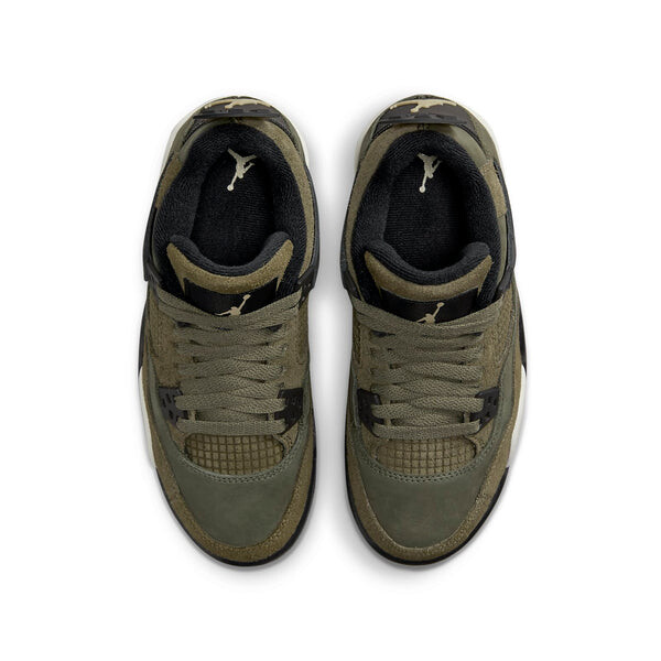 Кроссовки (GS) Air Jordan 4 Retro SE 'Craft - Olive', зеленый — фото 4