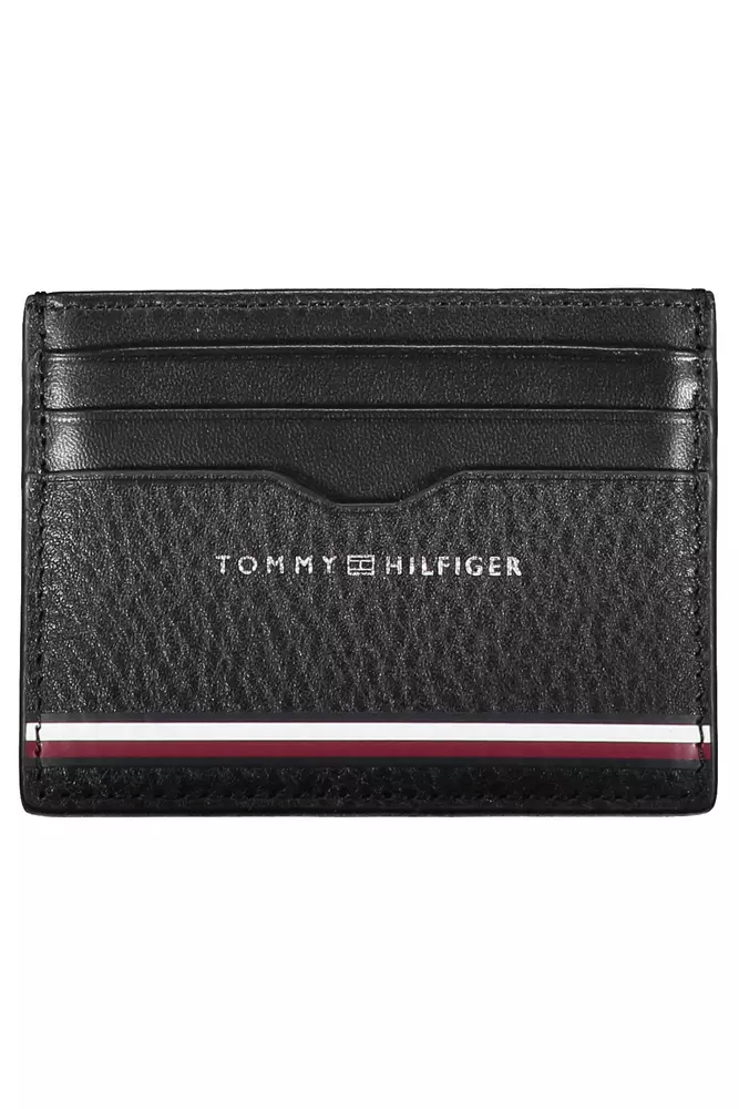 

Черный кожаный мужской кошелек Tommy Hilfiger
