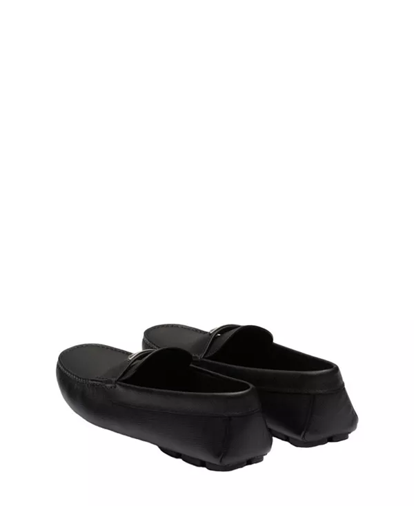 Мужские лоферы из сафьяновой кожи для водителя Prada, черный — фото 4