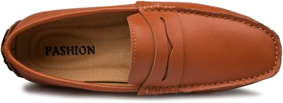 Мокасины кожаные мужские повседневные Penny Loafers, коричневый TEDALIHAO — фото 3