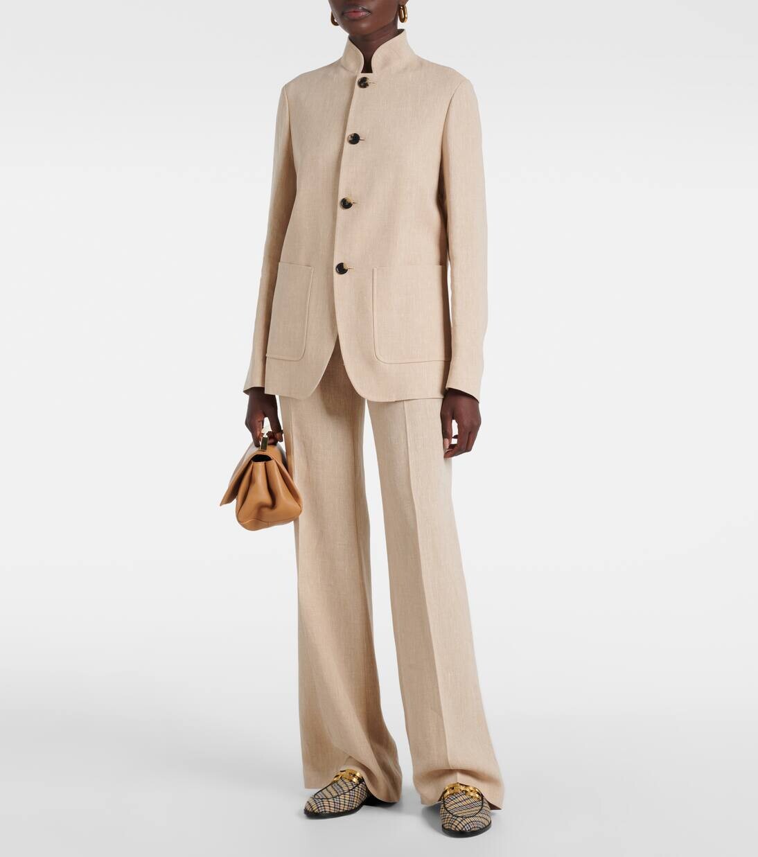 Туфли Brandi в клетку Aquazzura, цвет tobacco/yellow — фото 3