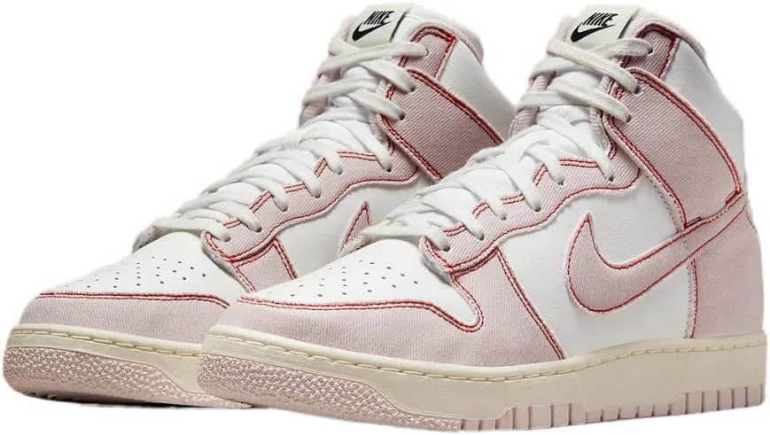 Nike Dunk High 1985 - Summit White / Barely Rose / University Red, белый/розовый — фото 3