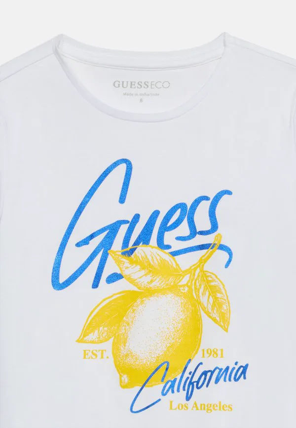 Детская футболка с принтом Guess, Pure White — фото 4