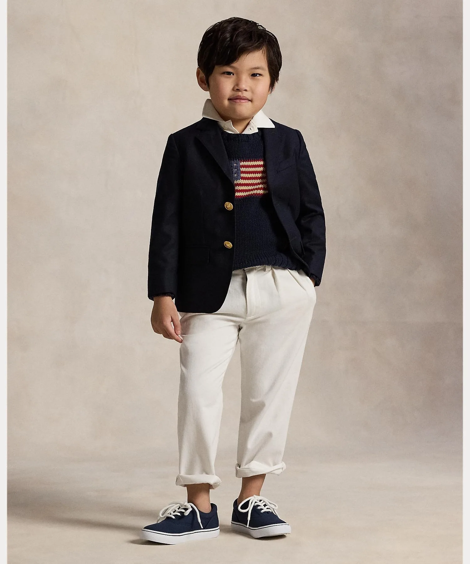 Классический блейзер для детей из дускинской шерсти Polo Ralph Lauren Toddler CWPOOTWB6020268410 синий — фото 4