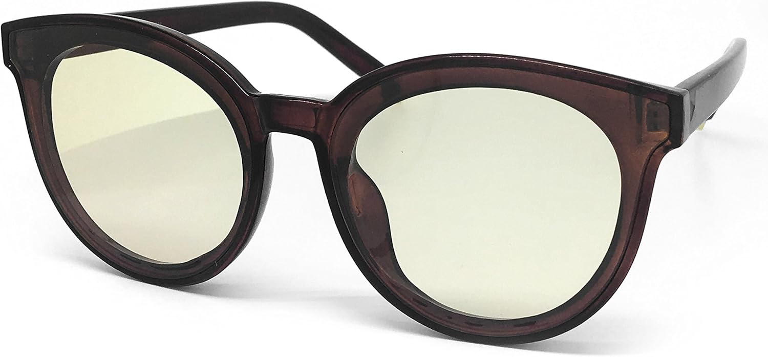 

7296 Премиальные солнцезащитные очки большого размера для женщин и мужчин, стильные, модные, с матовыми линзами (премиум-класса, КОРИЧНЕВЫЙ/ПРОЗРАЧНО-ЖЕЛТЫЙ) O2 eyewear, Yellow,brown