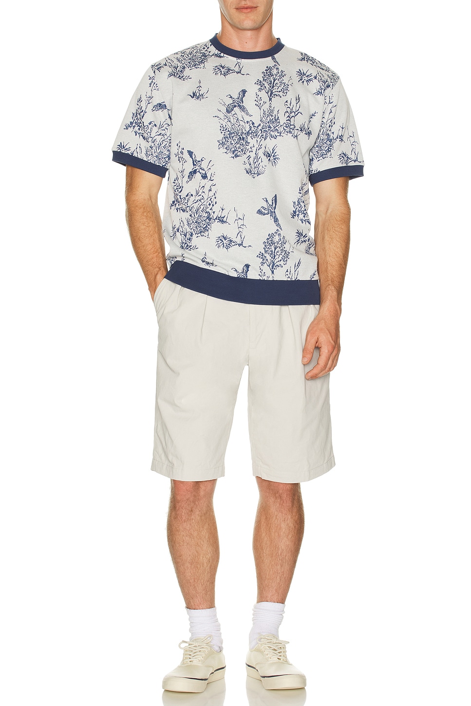 

Вязаный джемпер Bird Jacquard Beams Plus, Off White