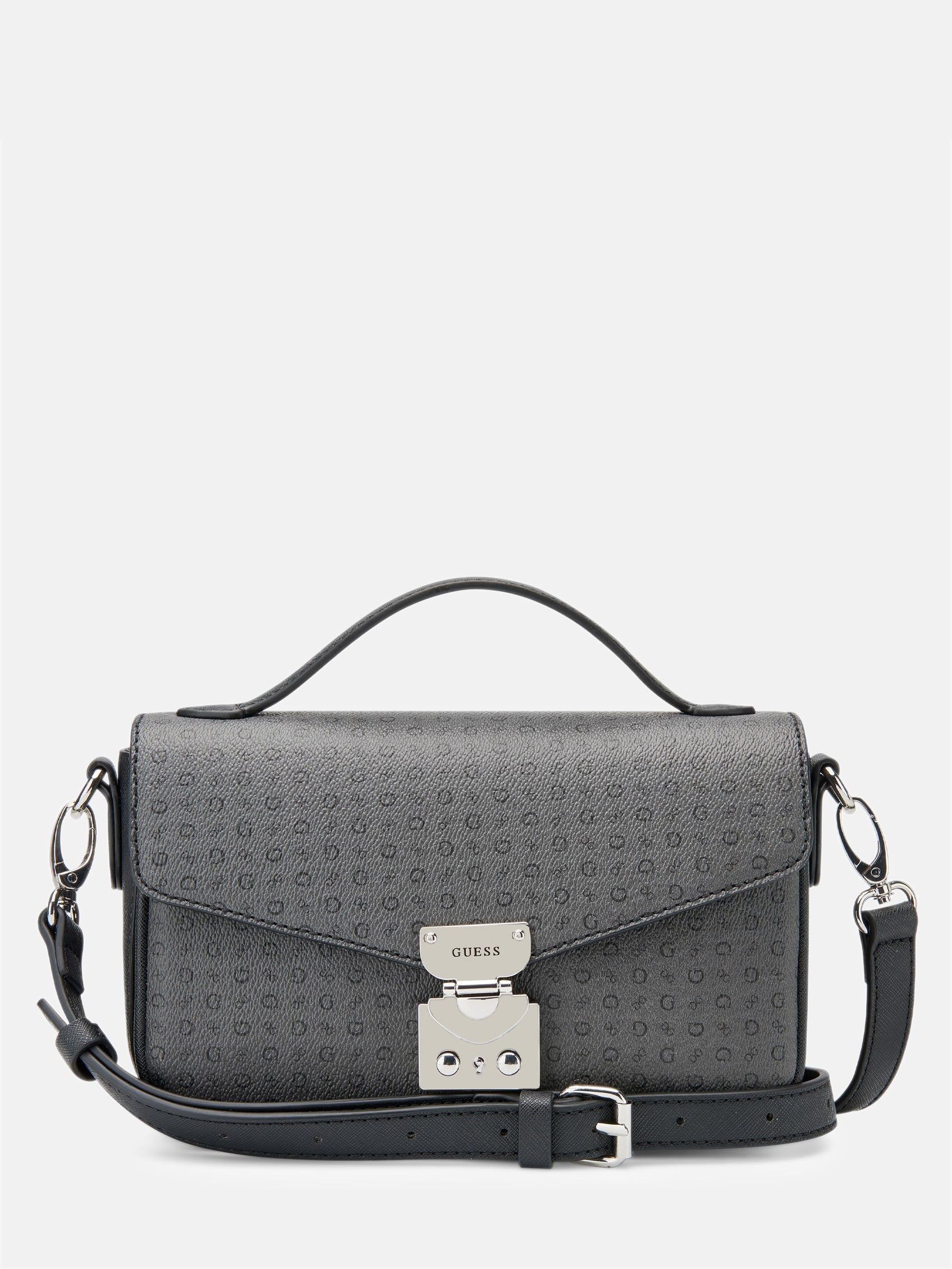 

Сумка-кроссбоди Elaina с микропринтом Guess Factory, цвет coal multi