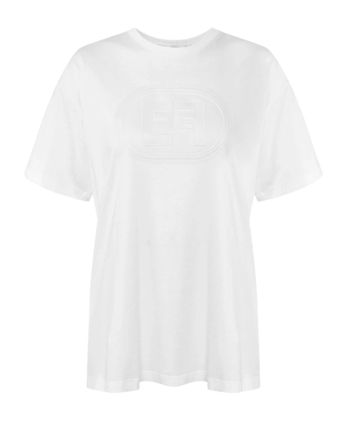 

Трикотажный свитер с тисненым логотипом Elisabetta Franchi, белый