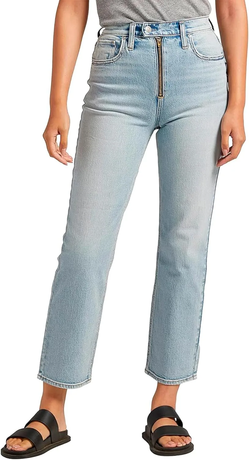 

Silver Jeans Co. Женские джинсы с высокой посадкой и прямыми штанинами