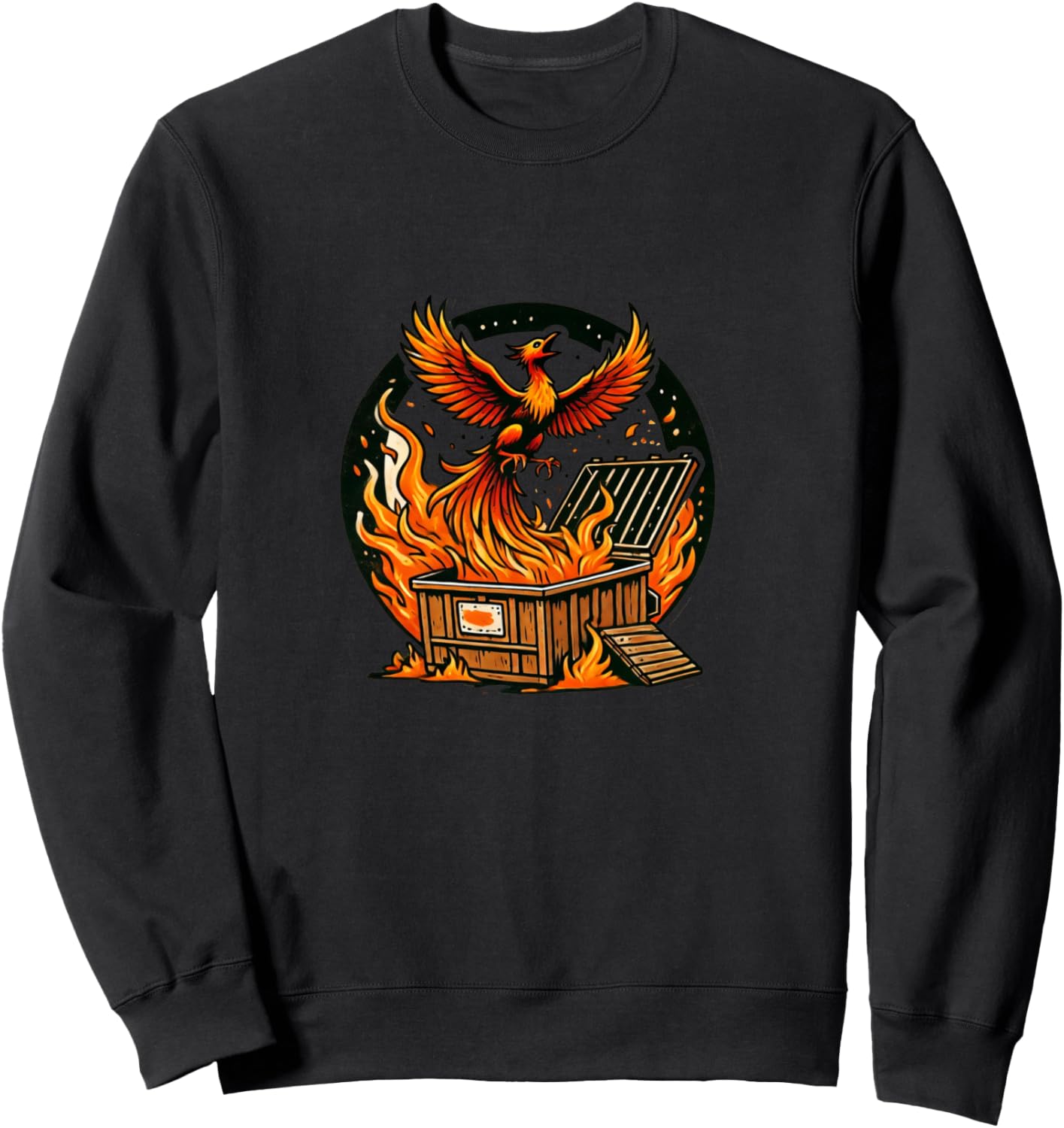 

Юмористическая толстовка «Феникс восстает из мусорного бака» Vintage Fires Lovers Snugg, черный