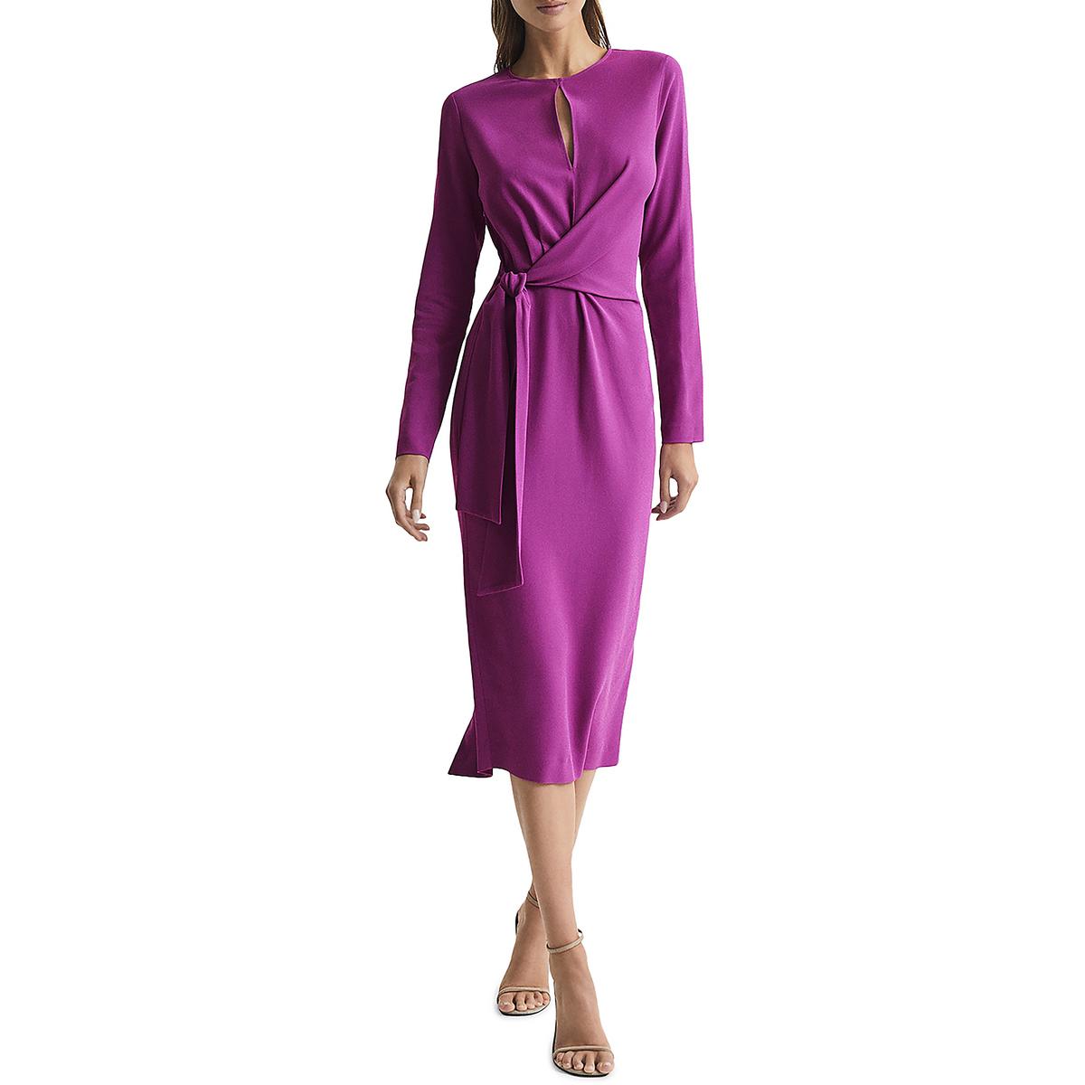 

Женское платье миди с запахом и имитацией миди Reiss, цвет magenta