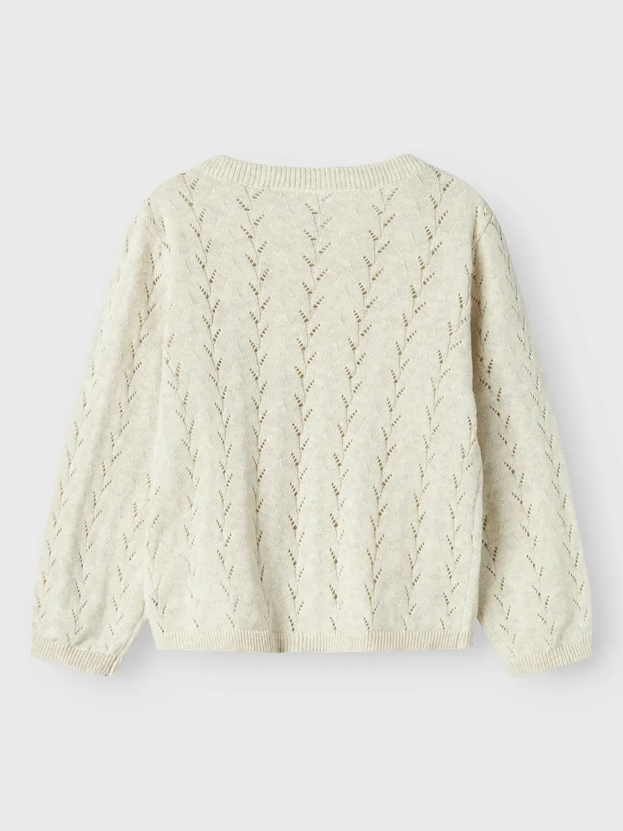 Кардиган Name It "NMFBANNI LS KNIT CARD NOOS", светло-зеленый — фото 3