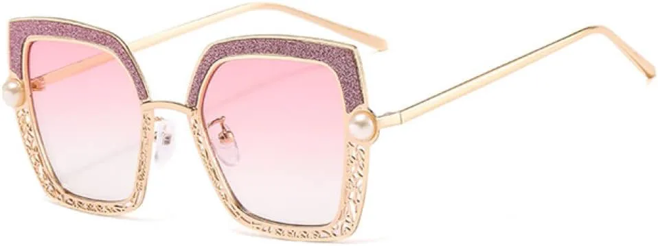 

Солнцезащитные очки «кошачий глаз» с жемчужной оправой, мужские и женские, защита от ультрафиолета UV400, винтажные очки, розовые очки для женщин LANGSER, C5