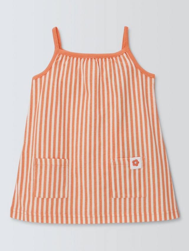 

Детское платье на бретельках John Lewis , цвет Coral Stripe