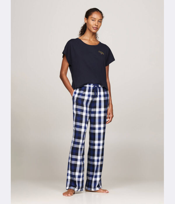 Пижамные штаны женские Tommy Hilfiger в клетку, синий — фото 2