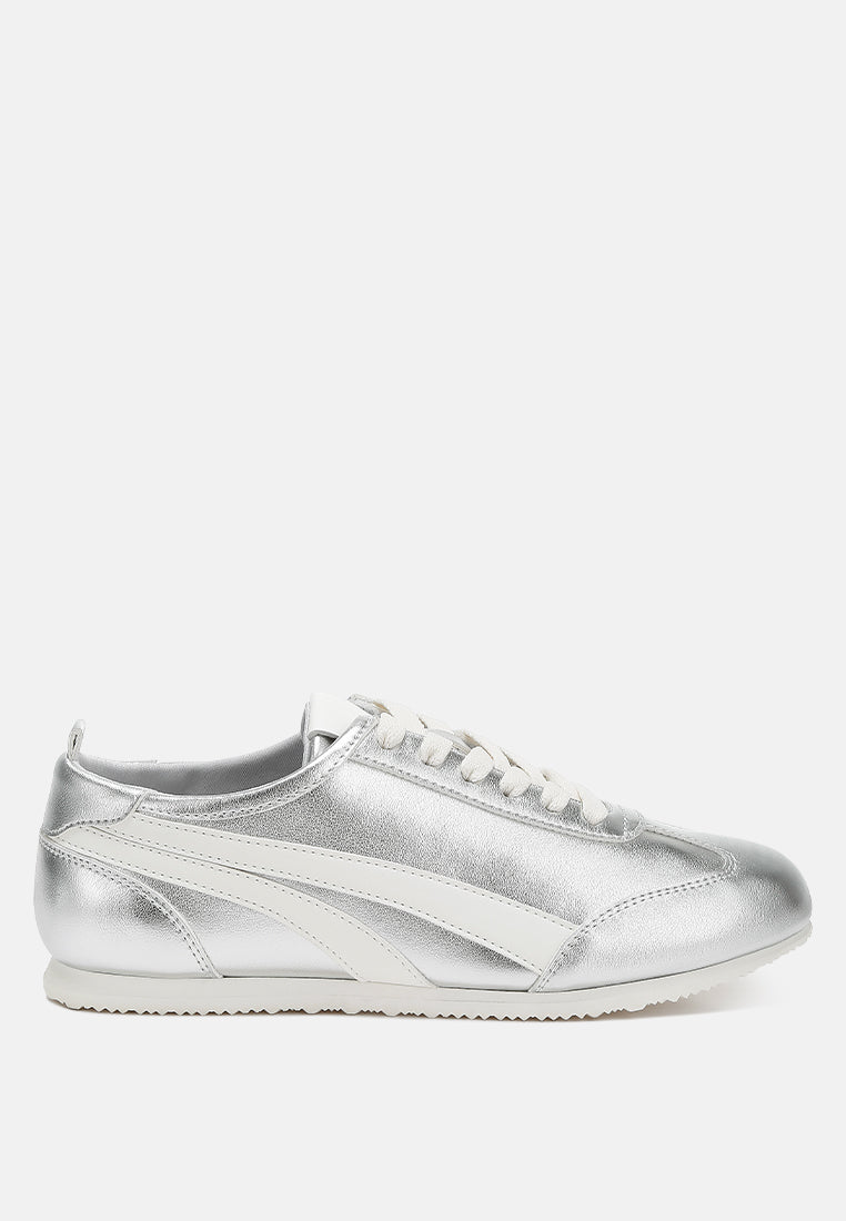 Кроссовки Montek Metallic на шнуровке London Rag, серебряный