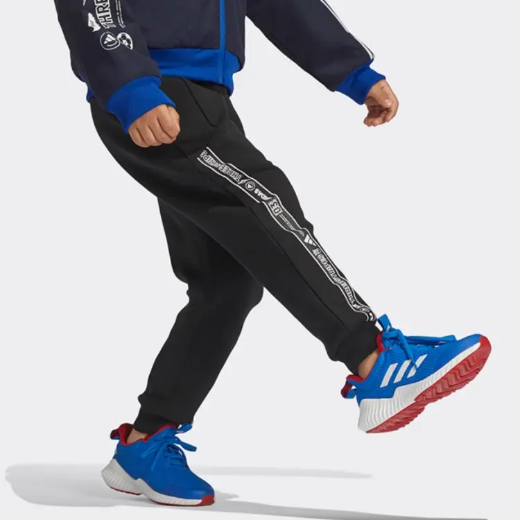 Чёрные вязаные спортивные штаны для подростков Adidas — фото 4